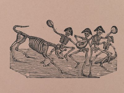 Skeleton Bull Fighters, from 330 Grabados Originales, Printed by Antonio Vanegas Arroyo, Mexico City, Mexico by Manuel Manilla